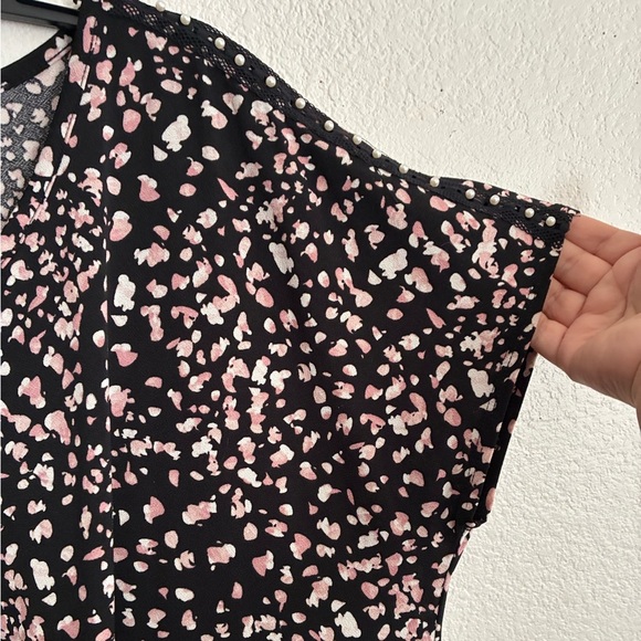 Como Black Women Crew-Neck Front Twist Black Top 3X - Picture 8 of 12